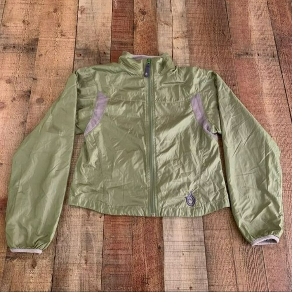 Isis womens green zip up lightweight windbreaker - 6